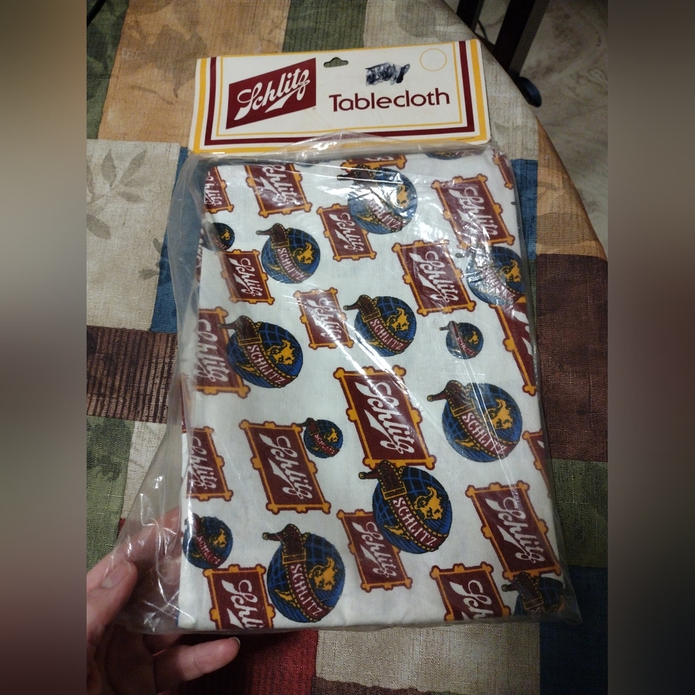 Schlitz Beer tablecloth